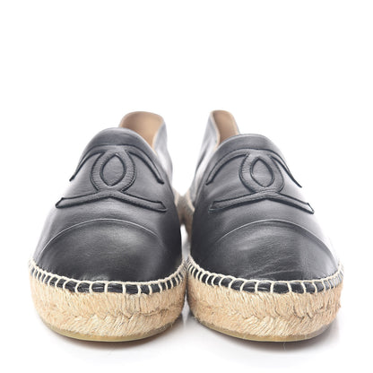 Chanel Lambskin CC Espadrilles 38 Black 2 of 8