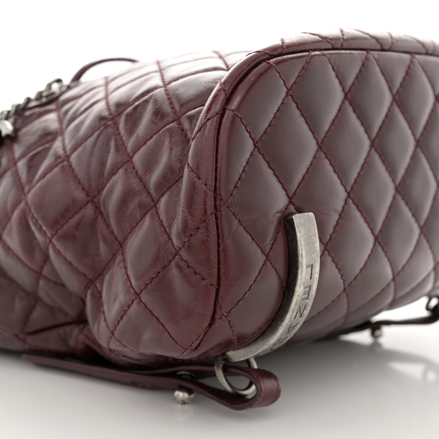 Chanel Glazed Calfskin Quilted Large Salzburg Backpack Burgundy 9 of 14