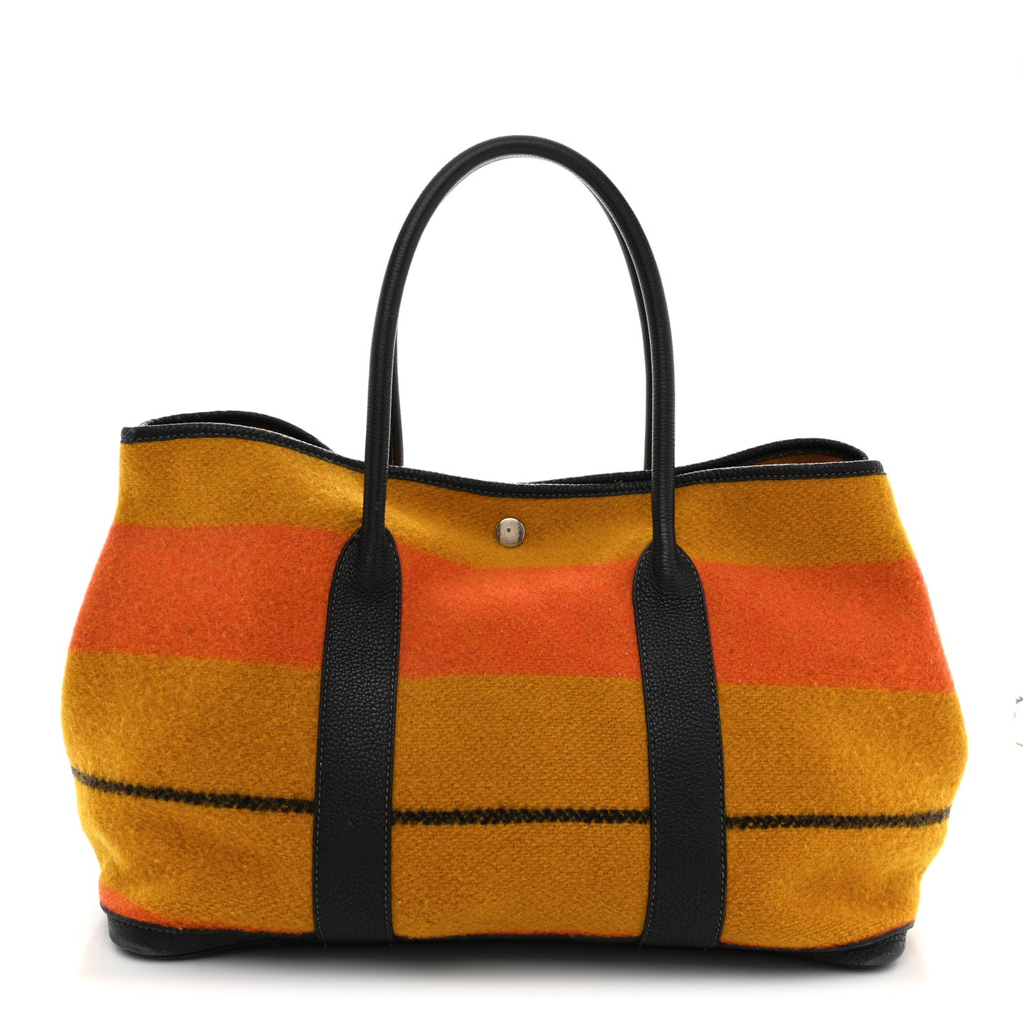 Wool Rocabar Garden Party Tote 36 MM Orange Bleu Marine