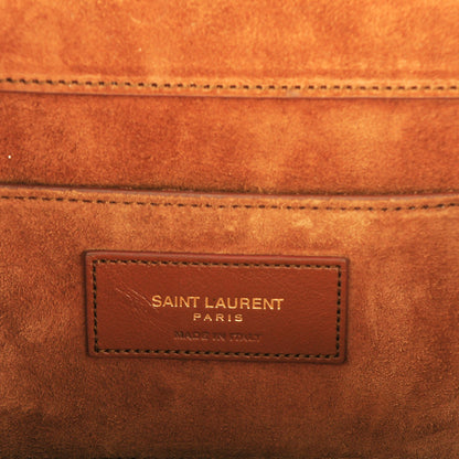Saint Laurent Suede Small Dylan Snake Monogram Satchel Light Ochre 6 of 7