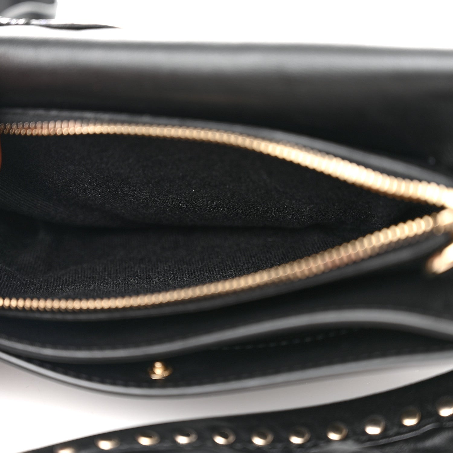 Valentino Garavani Calfskin Crystal Bead Embellished Mini Rockstud Love Story Ruffle Strap Bag Black 12 of 21