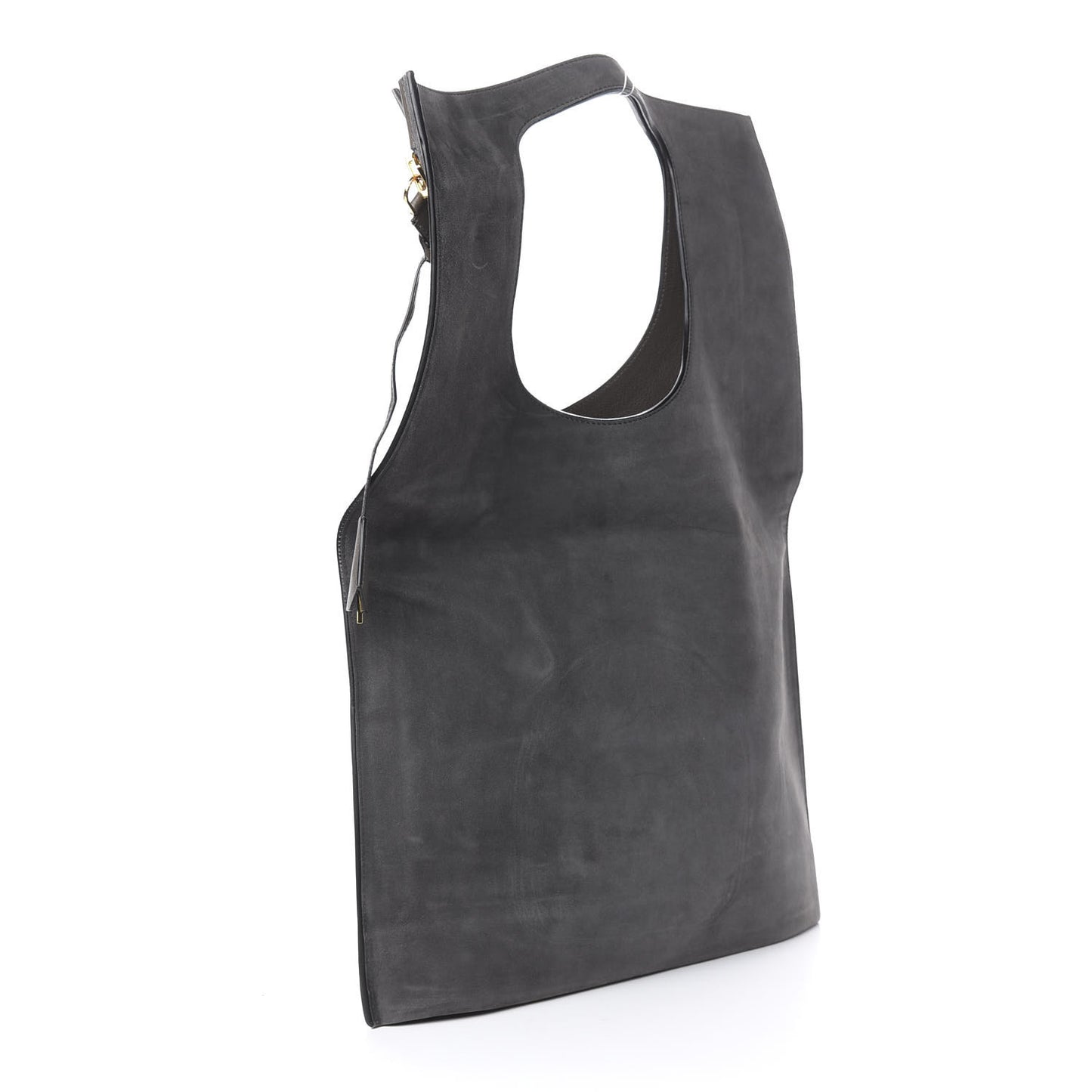 Suede Large Alix Padlock Zip Shoulder Bag Grey