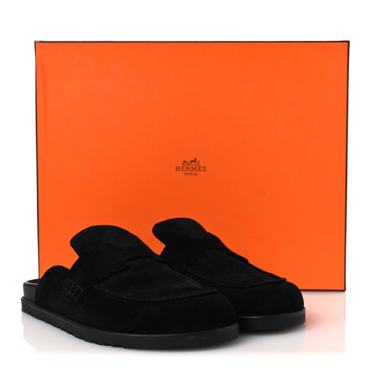 Hermes Suede Calfskin Go Mules 39 Black 12 of 12