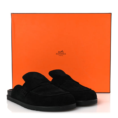 Hermes Suede Calfskin Go Mules 39 Black 12 of 12
