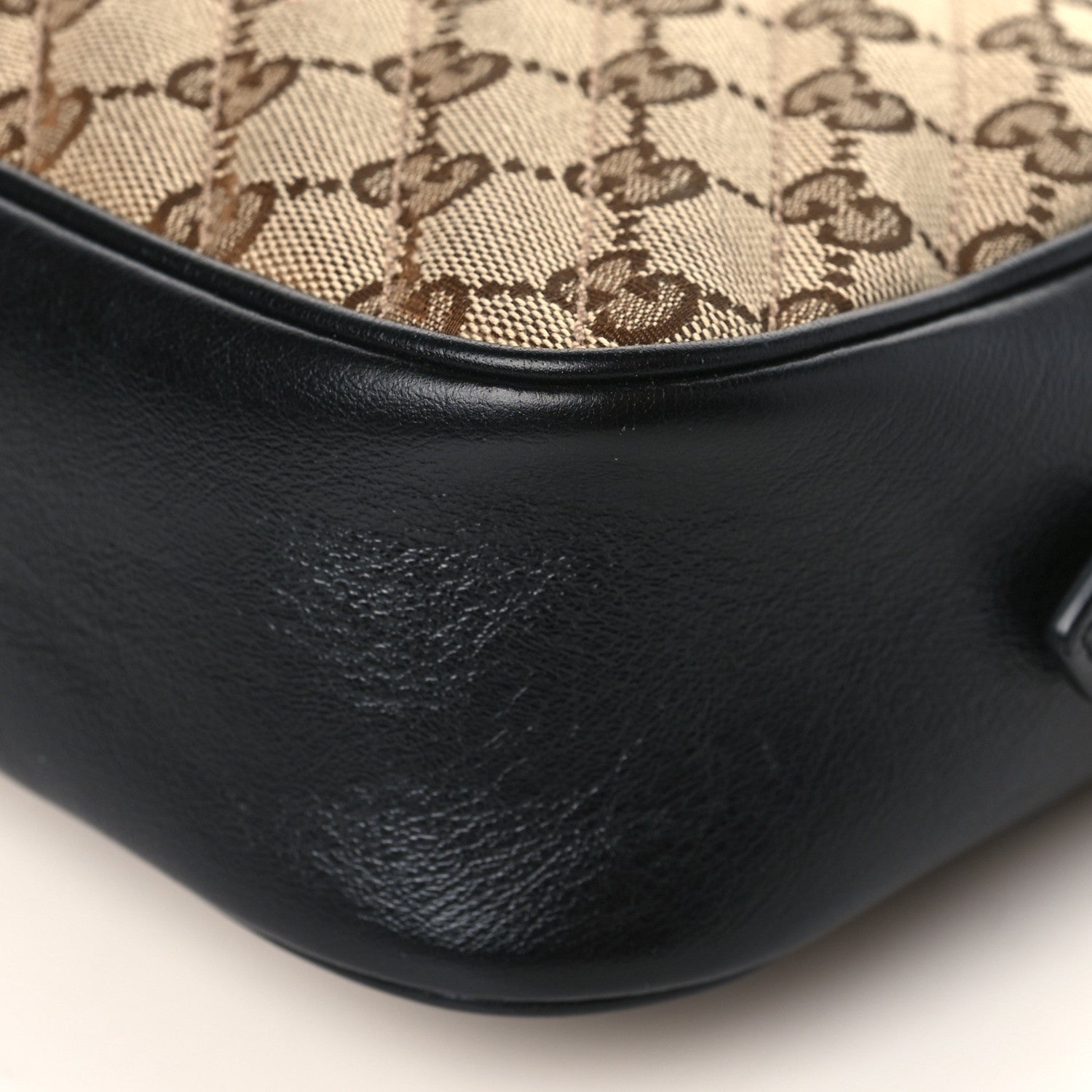 Gucci Monogram Matelasse Diagonal Small GG Marmont Chain Shoulder Bag Beige Black 9 of 9