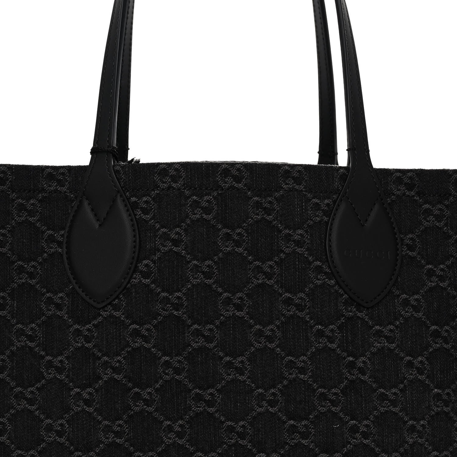 Gucci Denim Ophidia GG Monogram Large Tote Black Grey 10 of 12