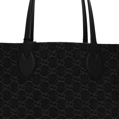 Gucci Denim Ophidia GG Monogram Large Tote Black Grey 10 of 12