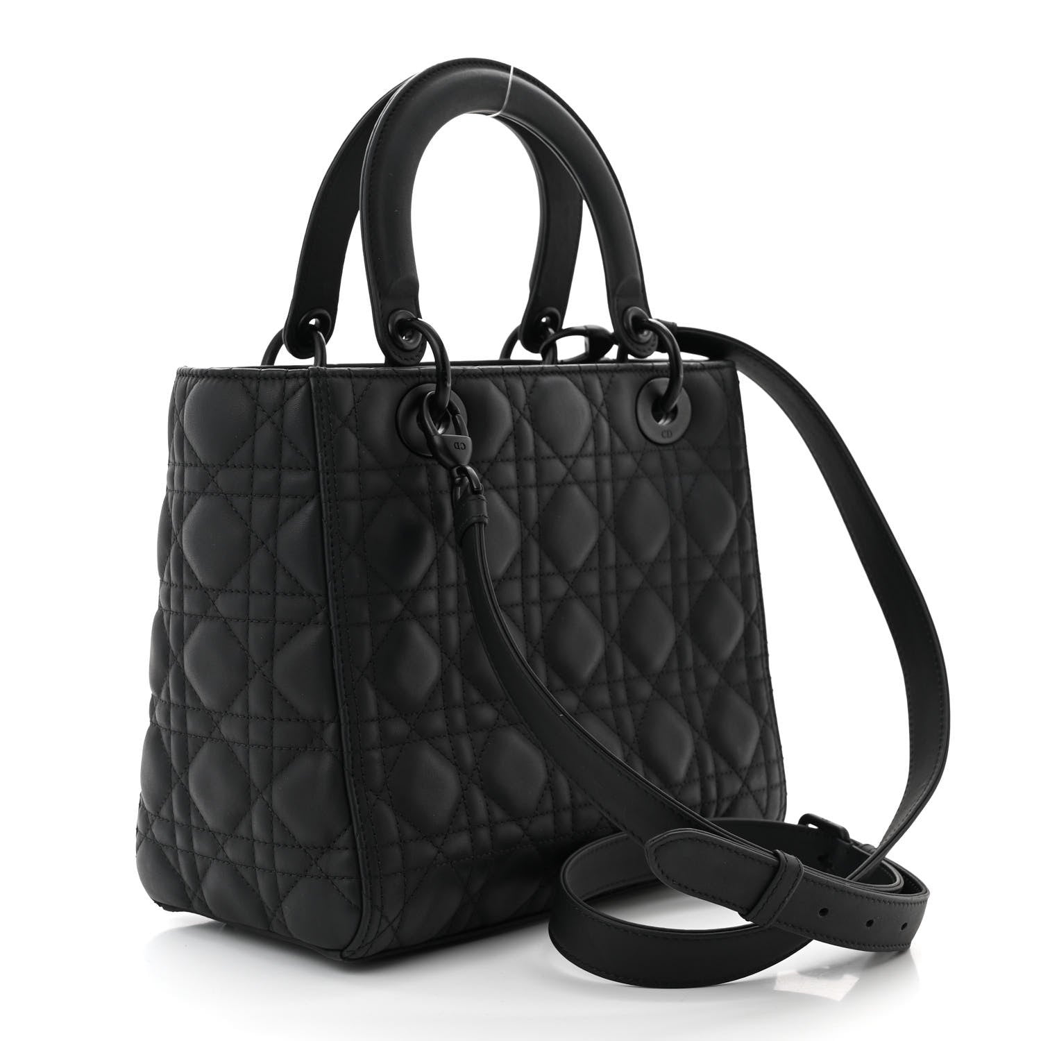 Christian Dior Ultra Matte Calfskin Cannage Medium Lady Dior Black 3 of 10