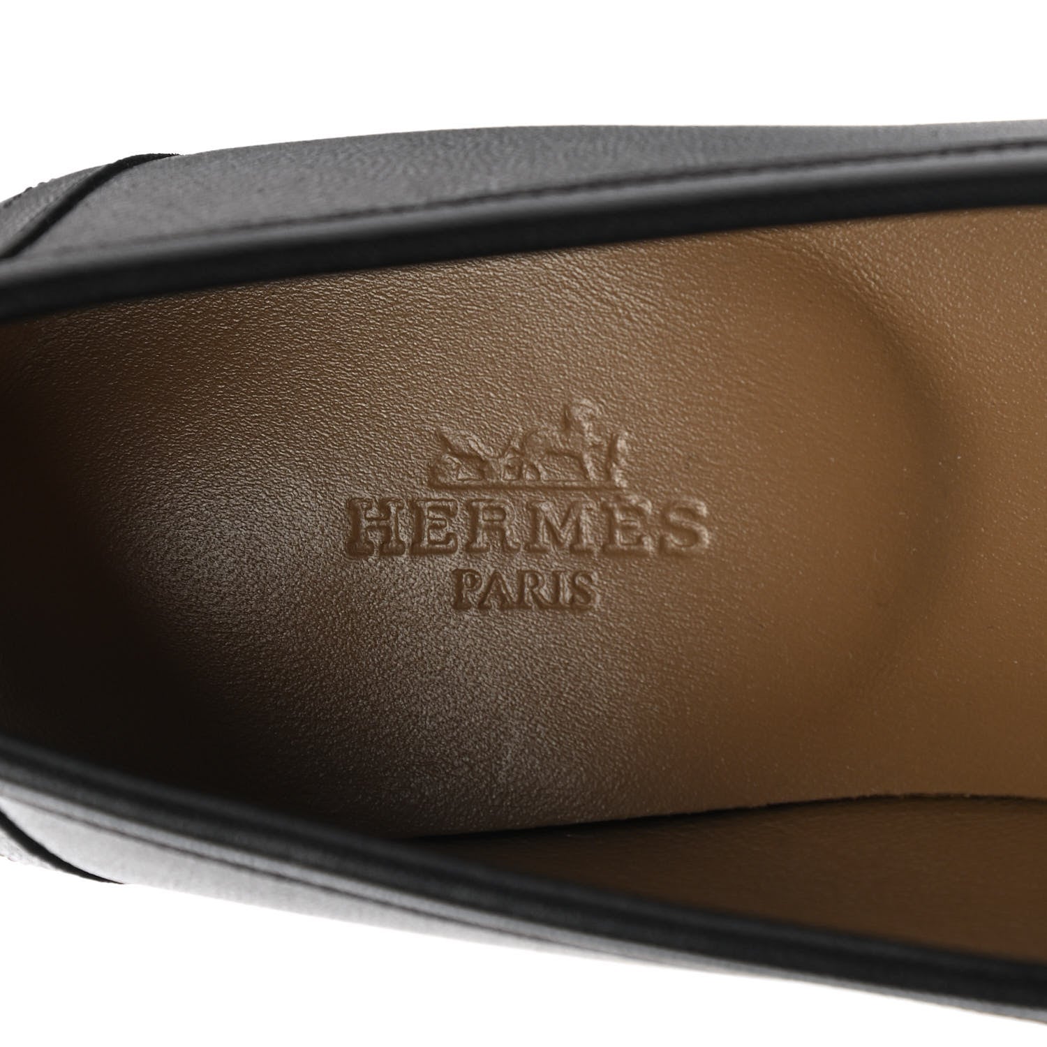 Hermes Goatskin Womens Paris Loafers 36 Black 7 of 8