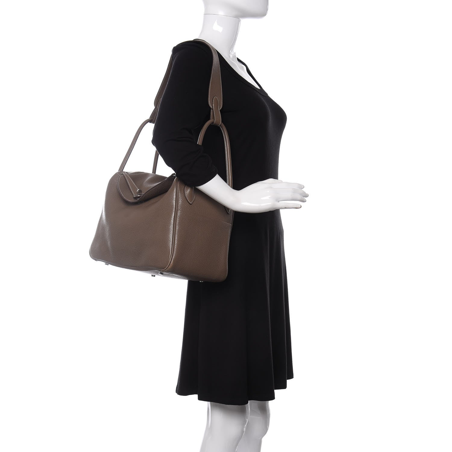 Hermes Taurillon Clemence Lindy 34 Etoupe 2 of 10