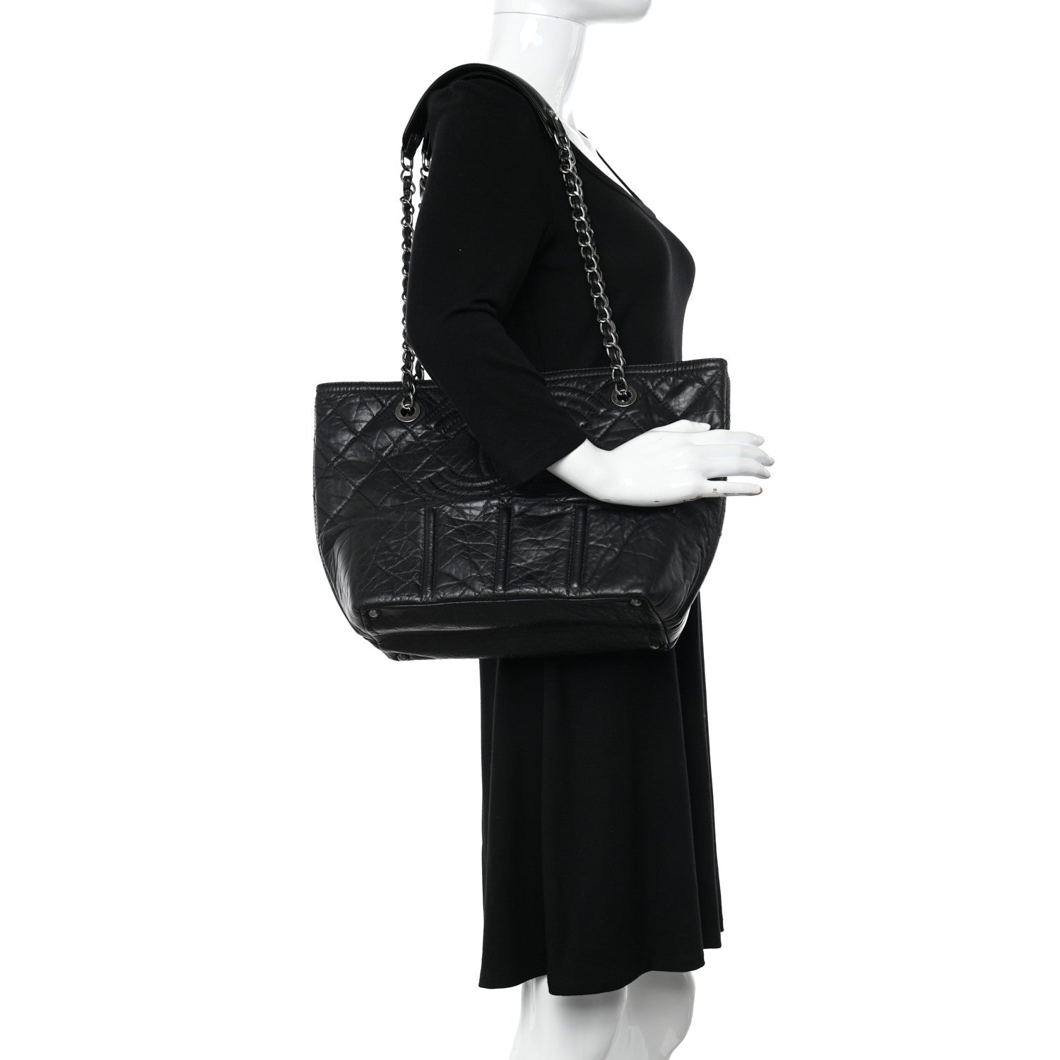 Chanel Calfskin Small Shopping in Moscow Tote Black 2 of 10