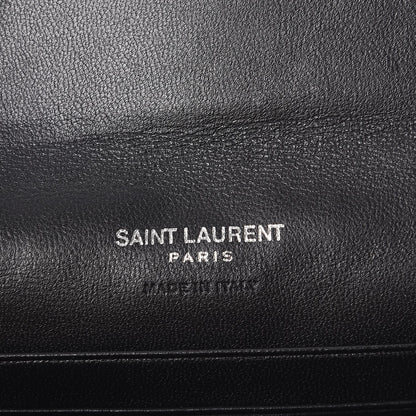 Saint Laurent Lambskin Y Quilted Monogram Small Loulou Envelope Wallet Black 6 of 8
