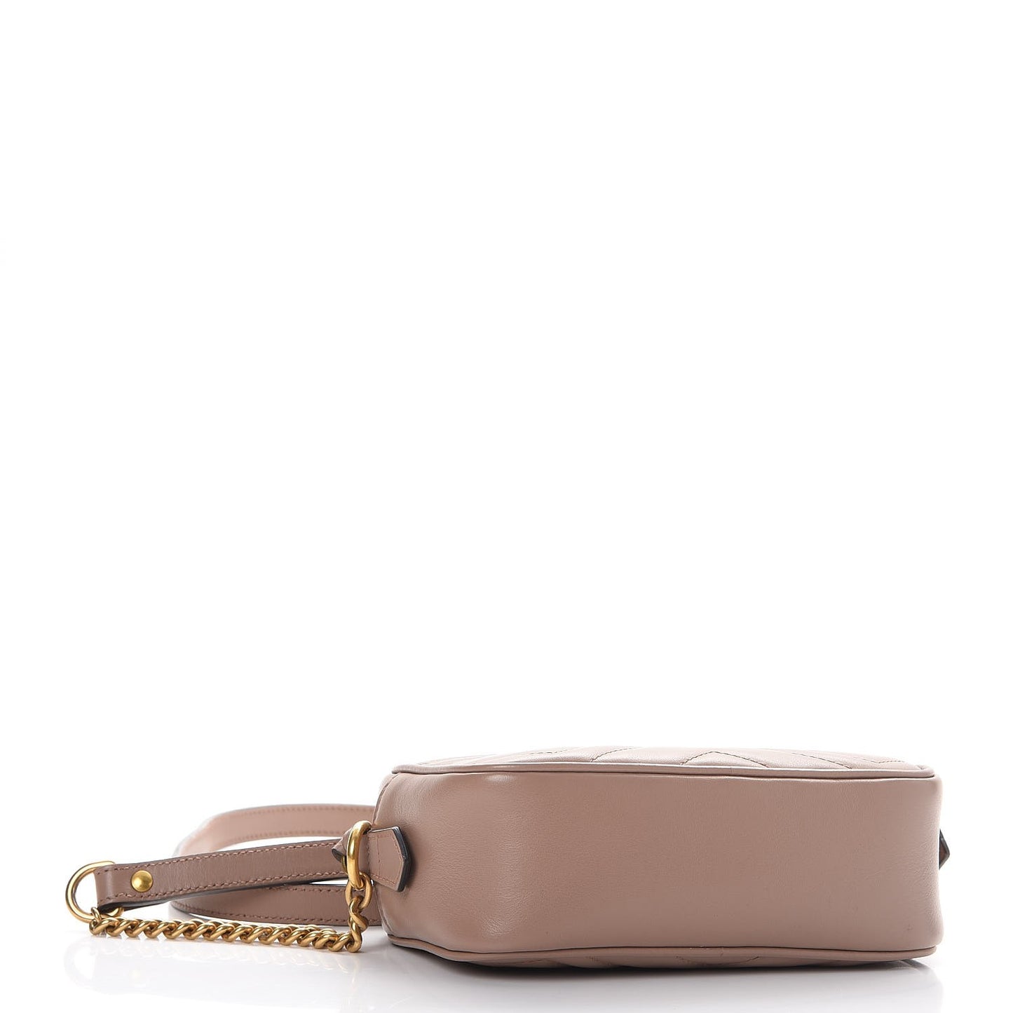 Calfskin Matelasse Mini GG Marmont Chain Shoulder Bag Nude