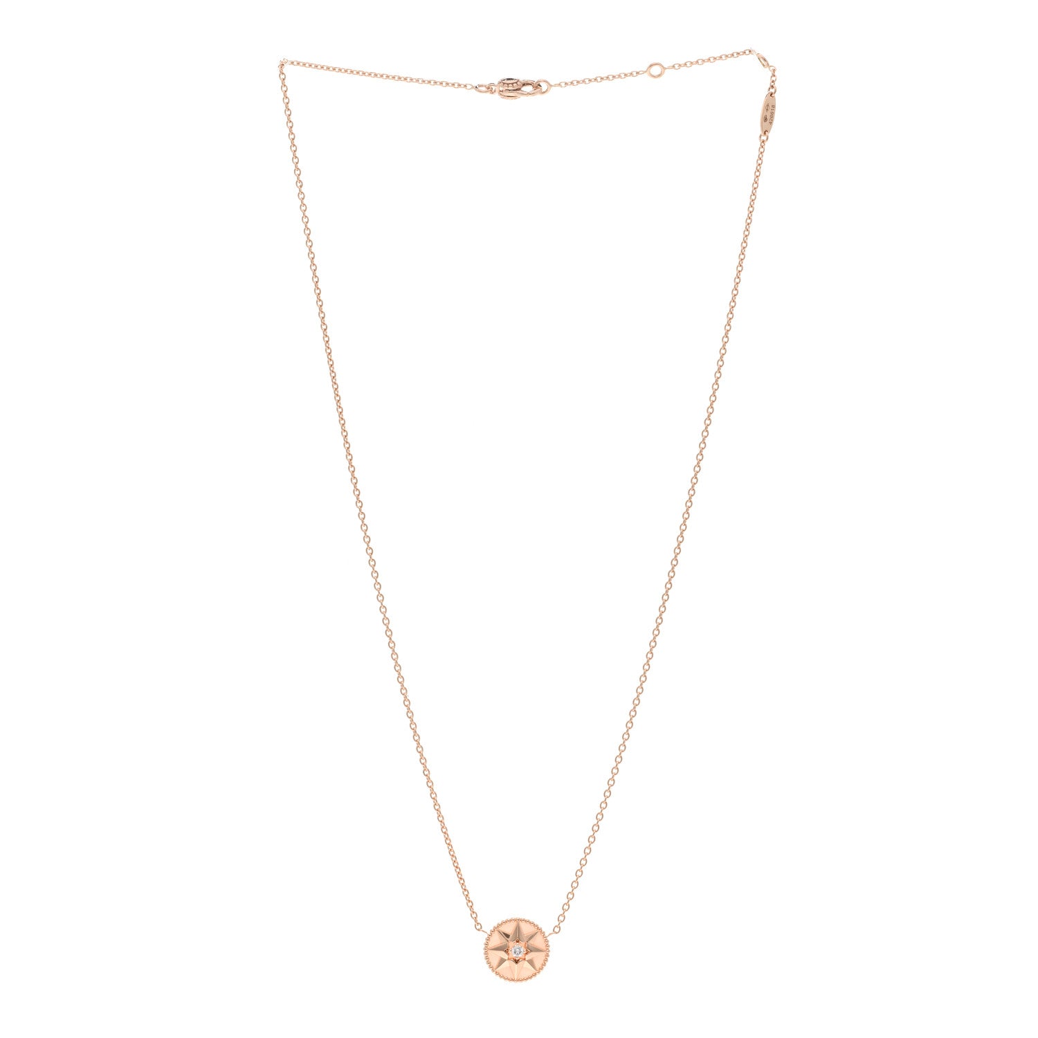 Christian Dior 18K Rose Gold Diamond Pink Opal Rose Des Vents Necklace 3 of 5