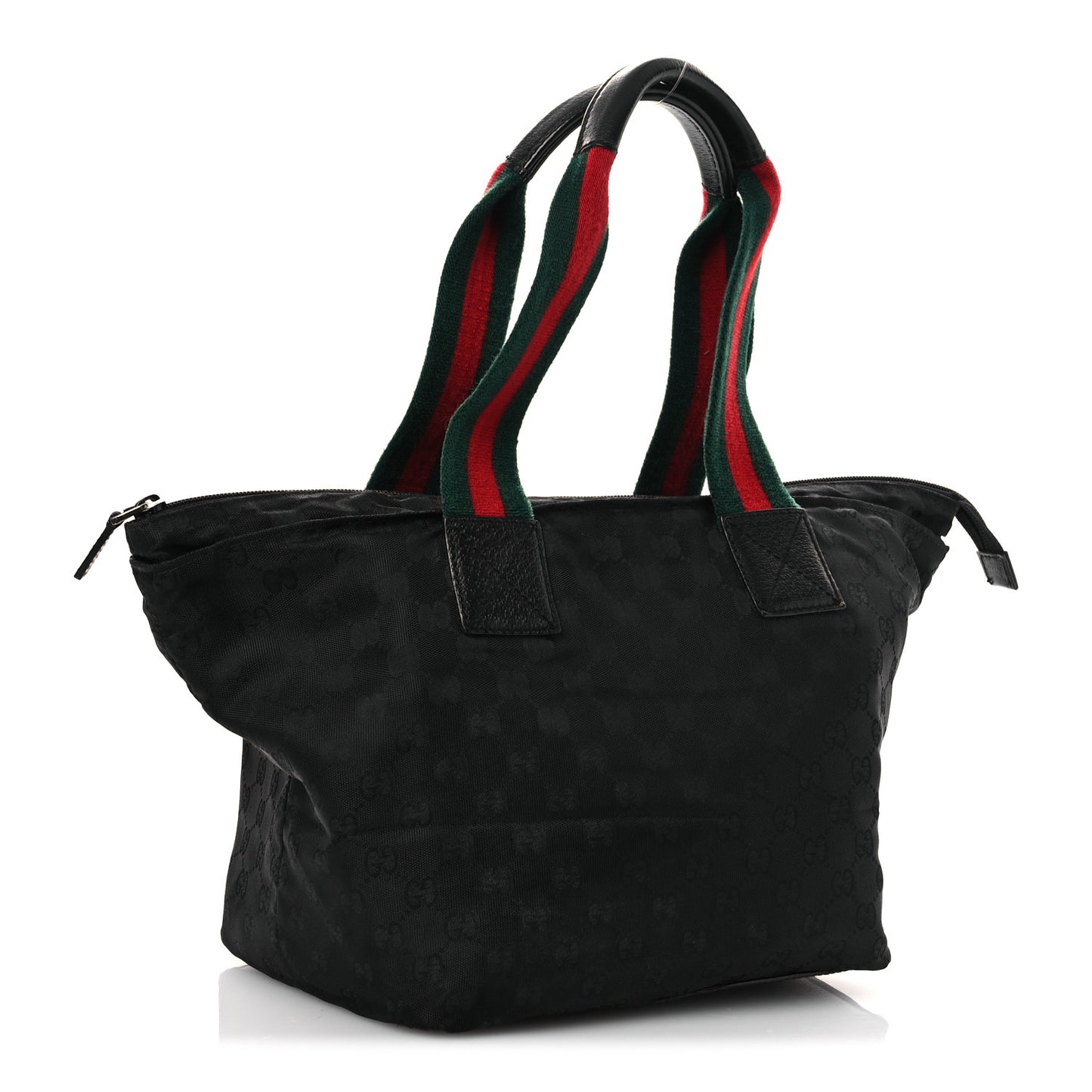 GG Monogram Medium Web Handle Bucket Tote Black