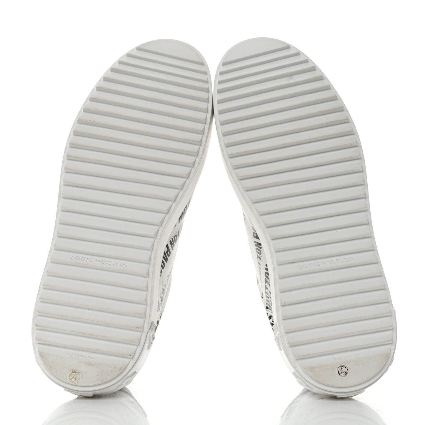 Calfskin Printed Time Out Trainer Sneakers 38 White