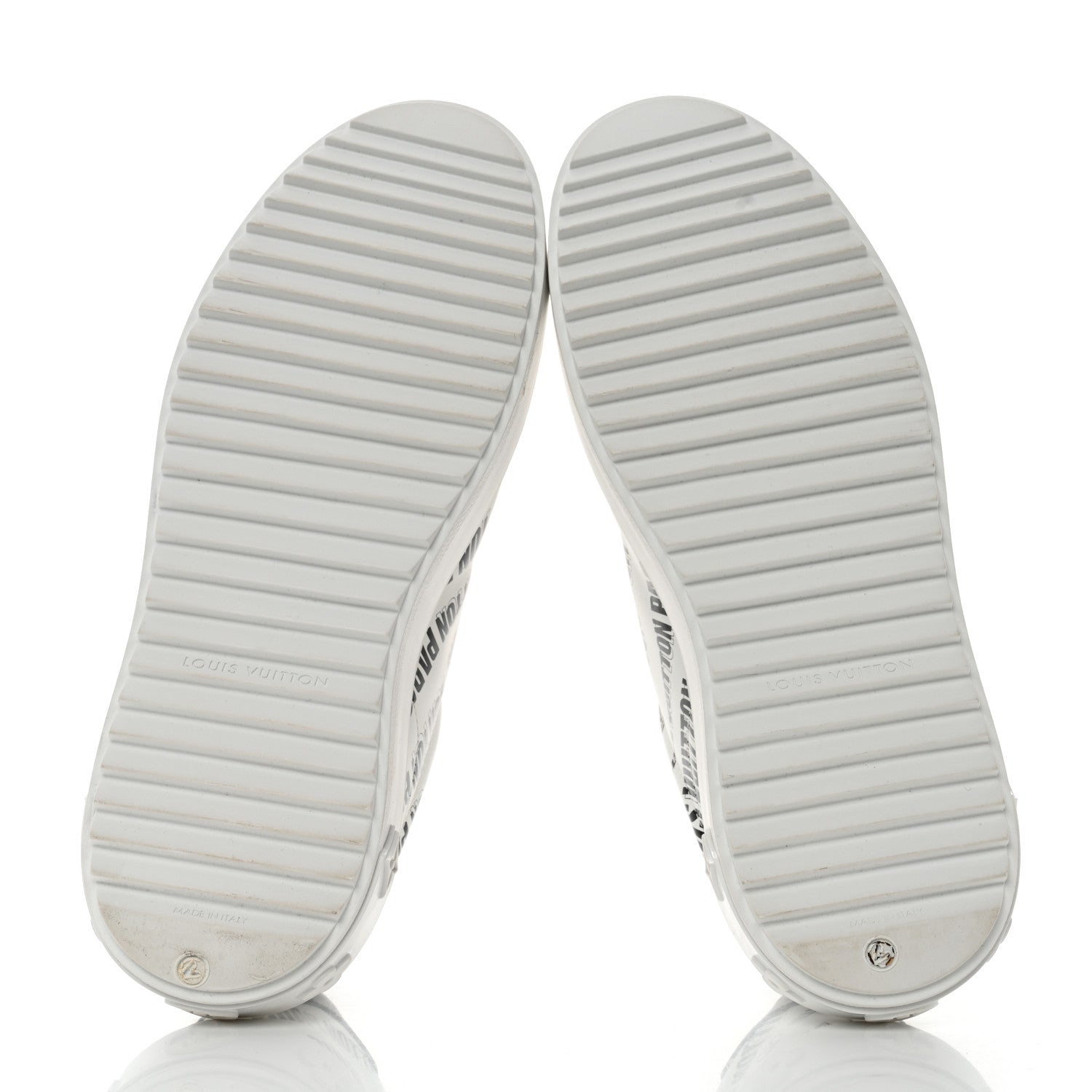 Louis Vuitton Calfskin Printed Time Out Trainer Sneakers 38 White 5 of 8