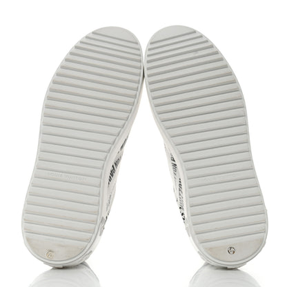 Louis Vuitton Calfskin Printed Time Out Trainer Sneakers 38 White 5 of 8