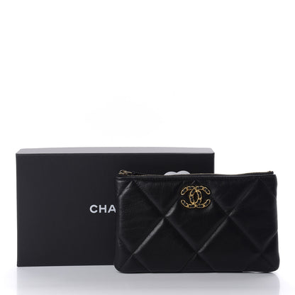 Chanel Shiny Goatskin Quilted 19 Cosmetic Case Black 7 of 7