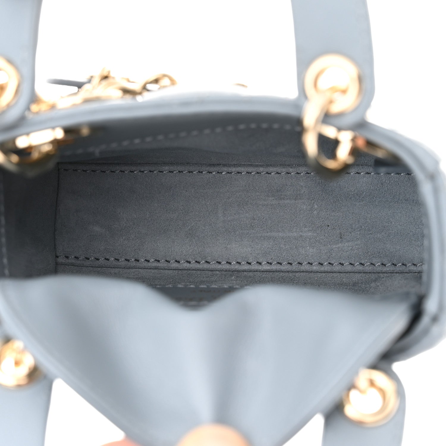 Christian Dior Lambskin Cannage Micro Lady Dior Cloud Blue 5 of 11