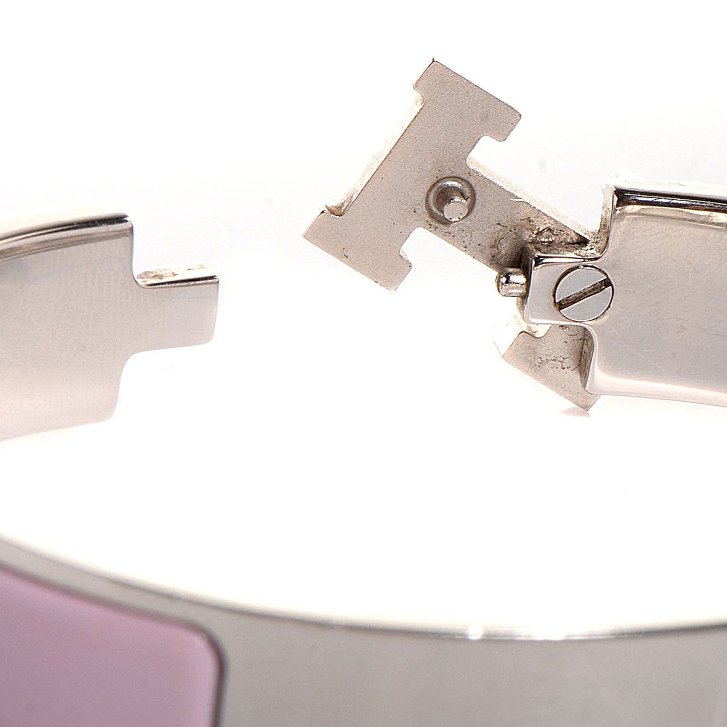 Enamel Narrow Clic Clac H Bracelet PM Rose Dragee