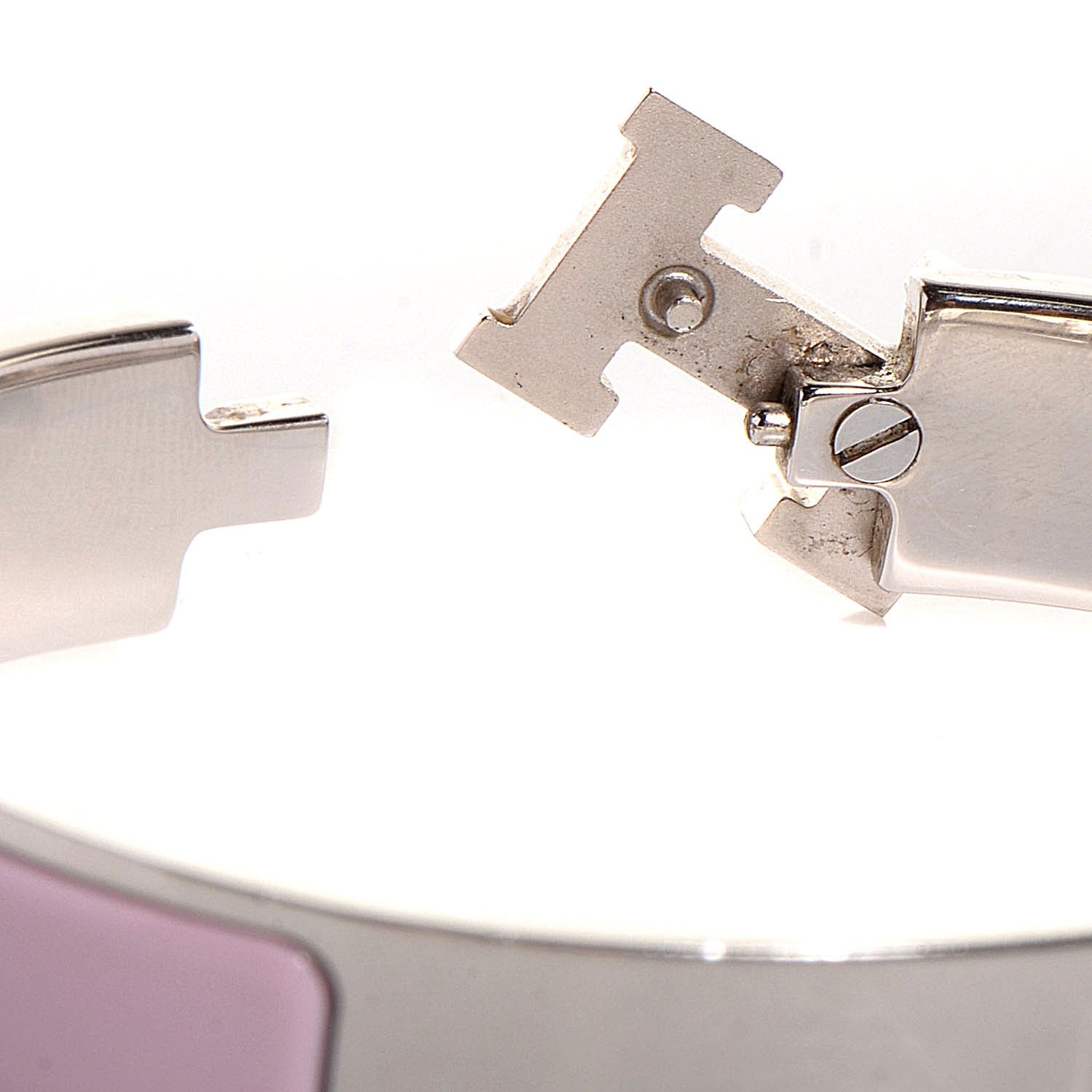 Hermes Enamel Narrow Clic Clac H Bracelet PM Rose Dragee 4 of 5