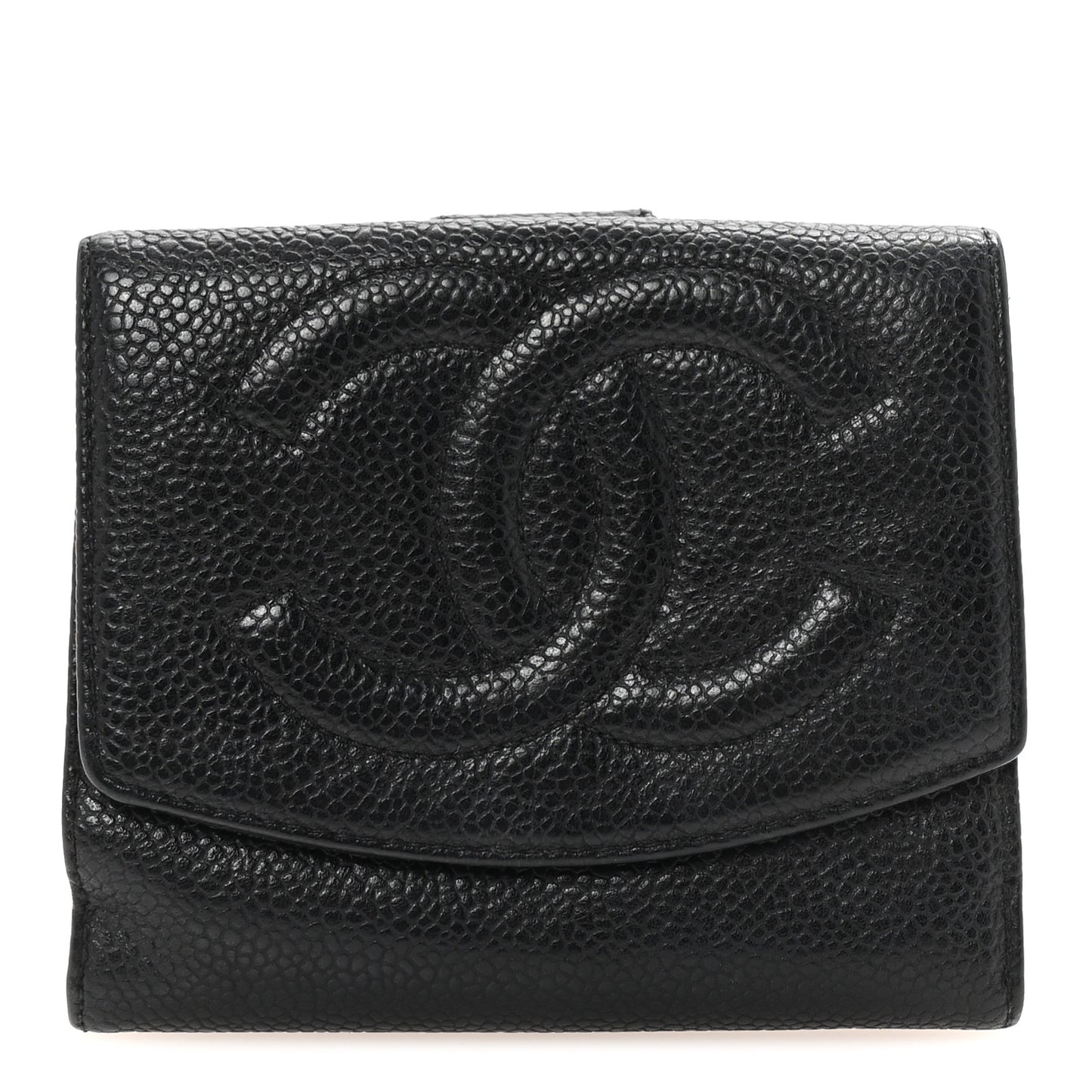 Caviar Timeless CC Compact French Wallet Black