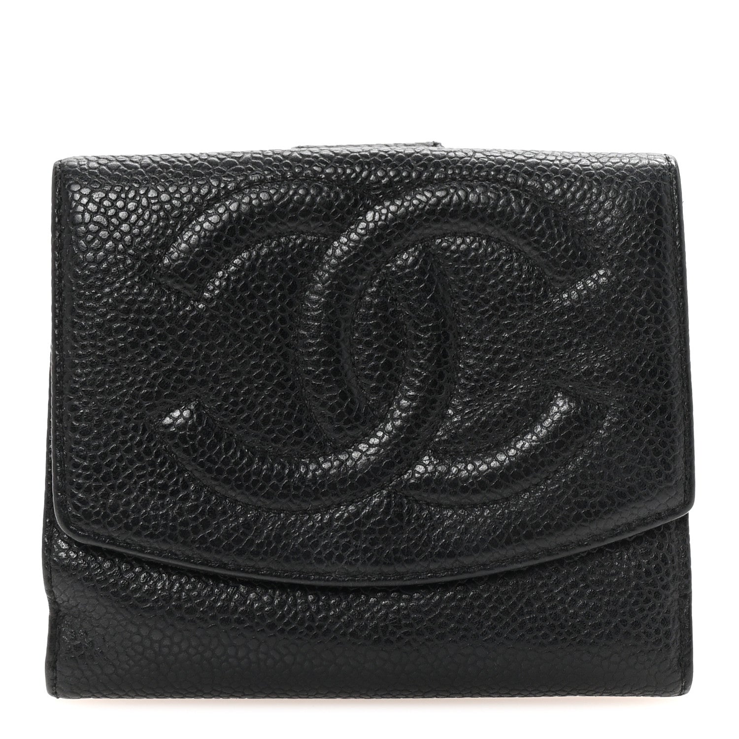 Chanel Caviar Timeless CC Compact French Wallet Black 1 of 8