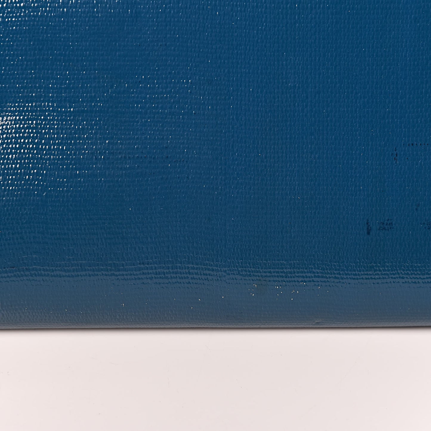 Textured Patent Classic Y Ligne Clutch Blue