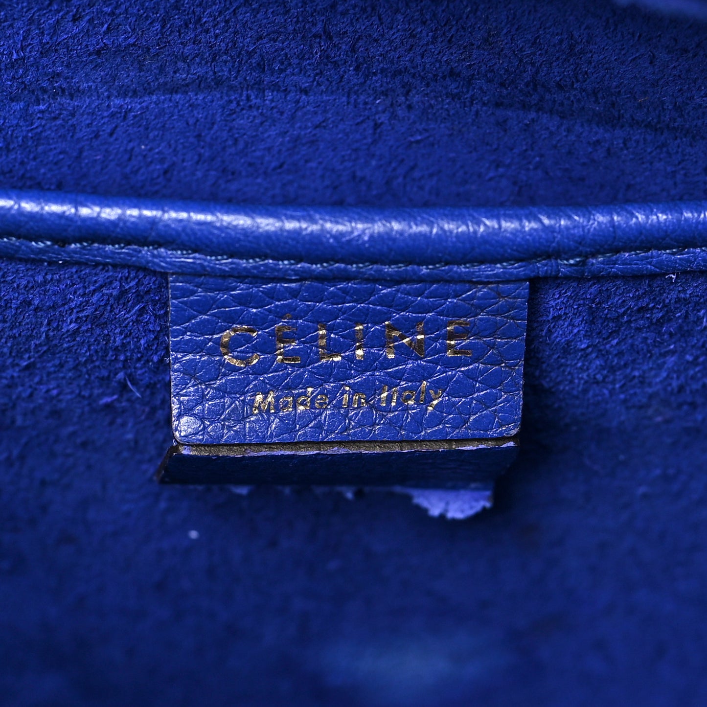 Drummed Calfskin Nano Luggage Indigo