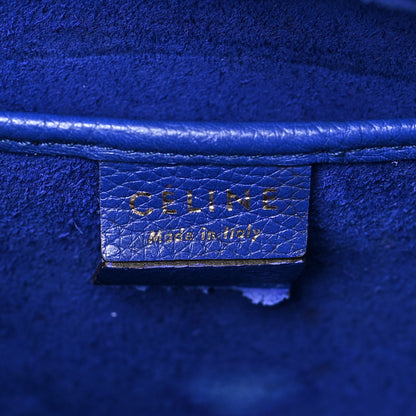 Celine Drummed Calfskin Nano Luggage Indigo 6 of 9