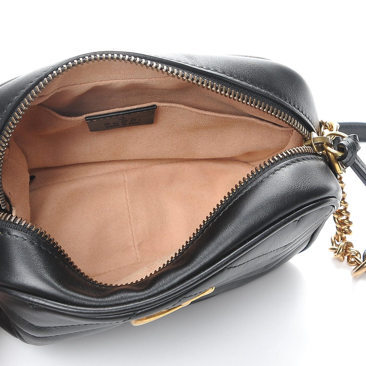 Calfskin Matelasse Mini GG Marmont Chain Shoulder Bag Black