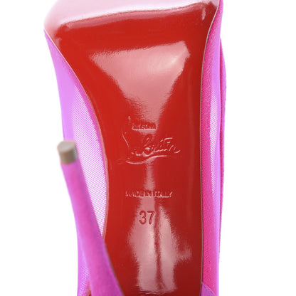 Christian Louboutin Veau Velours Rete Galativi 100 Pumps 37 Diva Pink 7 of 9