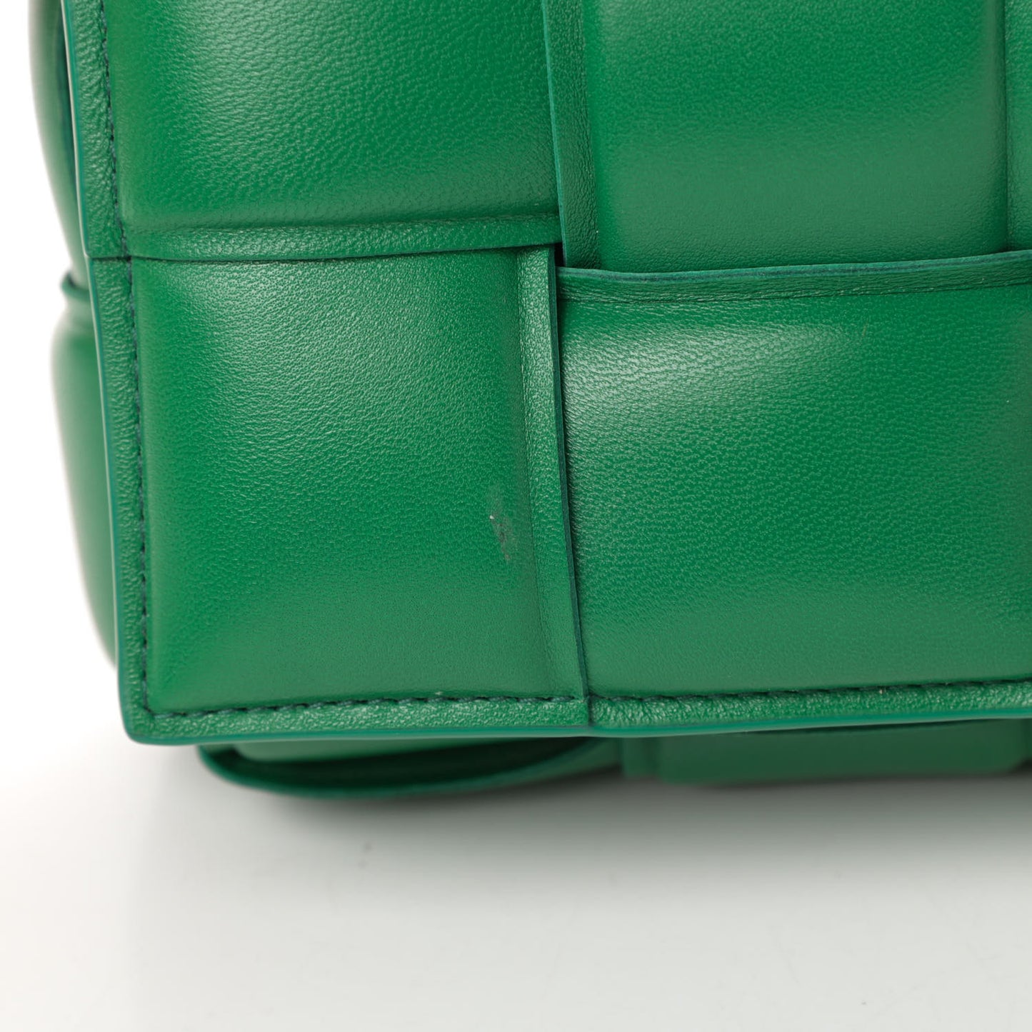 Lambskin Maxi Intreccio Padded Chain Cassette Crossbody Bag Racing Green