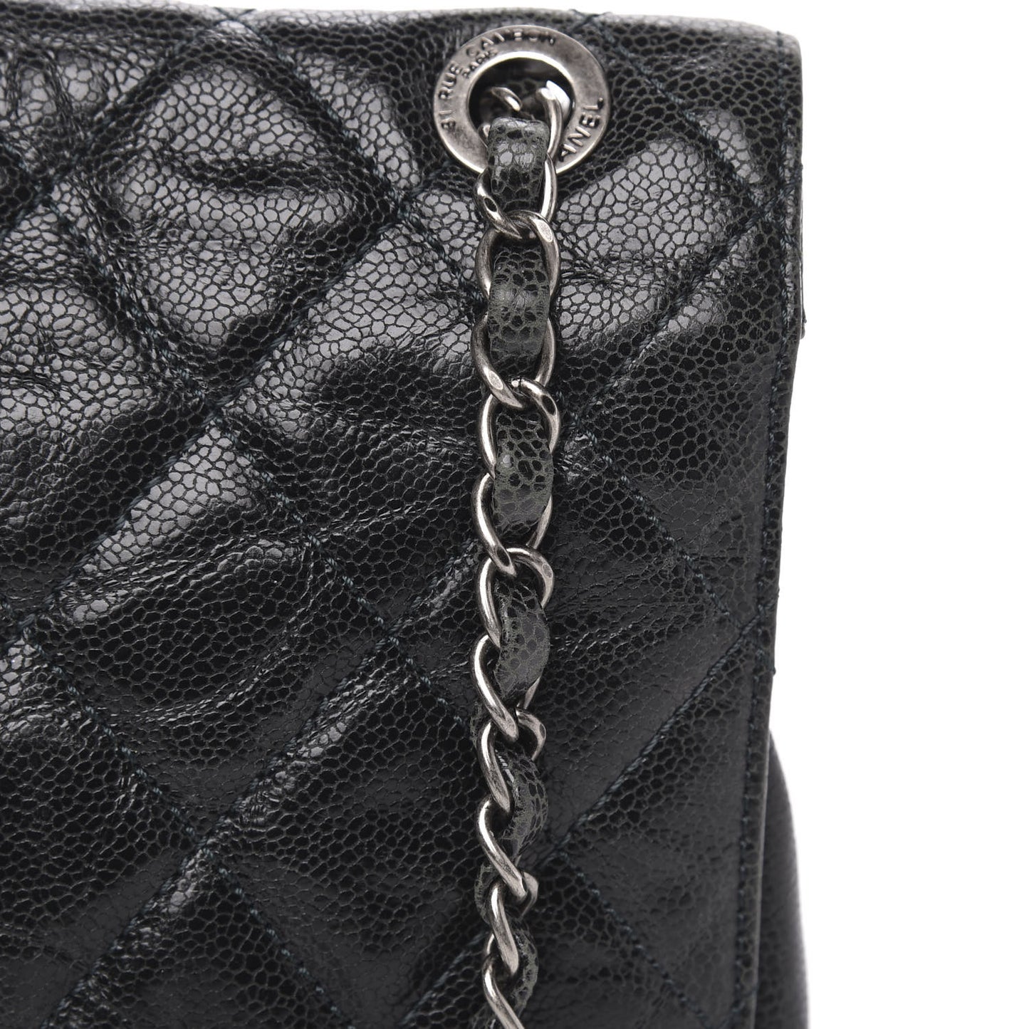 Crumpled Grained Calfskin Jumbo CC Crave Flap