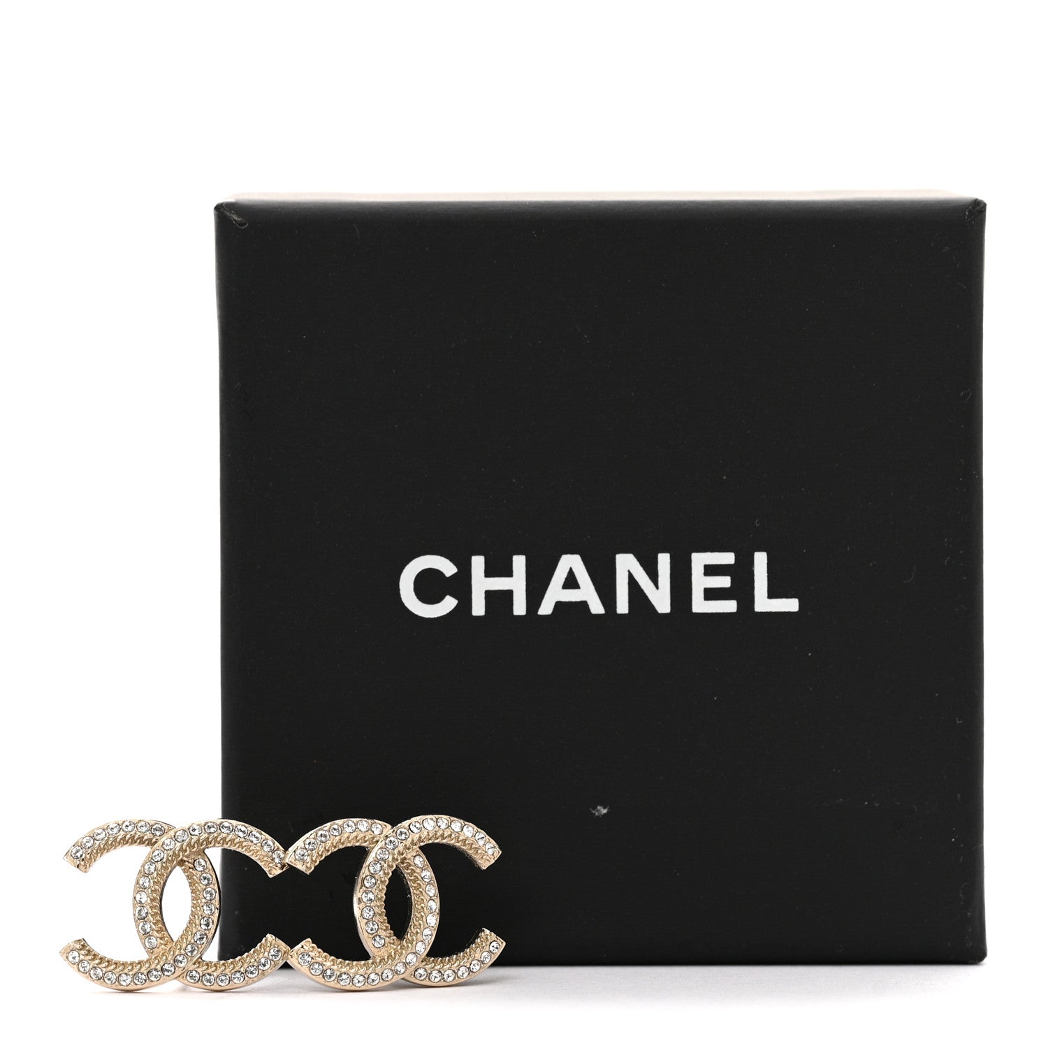 Chanel Crystal Large CC Earrings Gold 5 of 5
