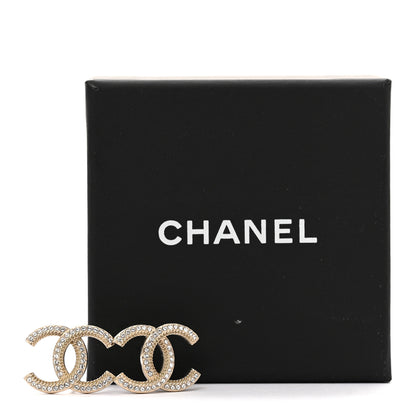 Chanel Crystal Large CC Earrings Gold 5 of 5