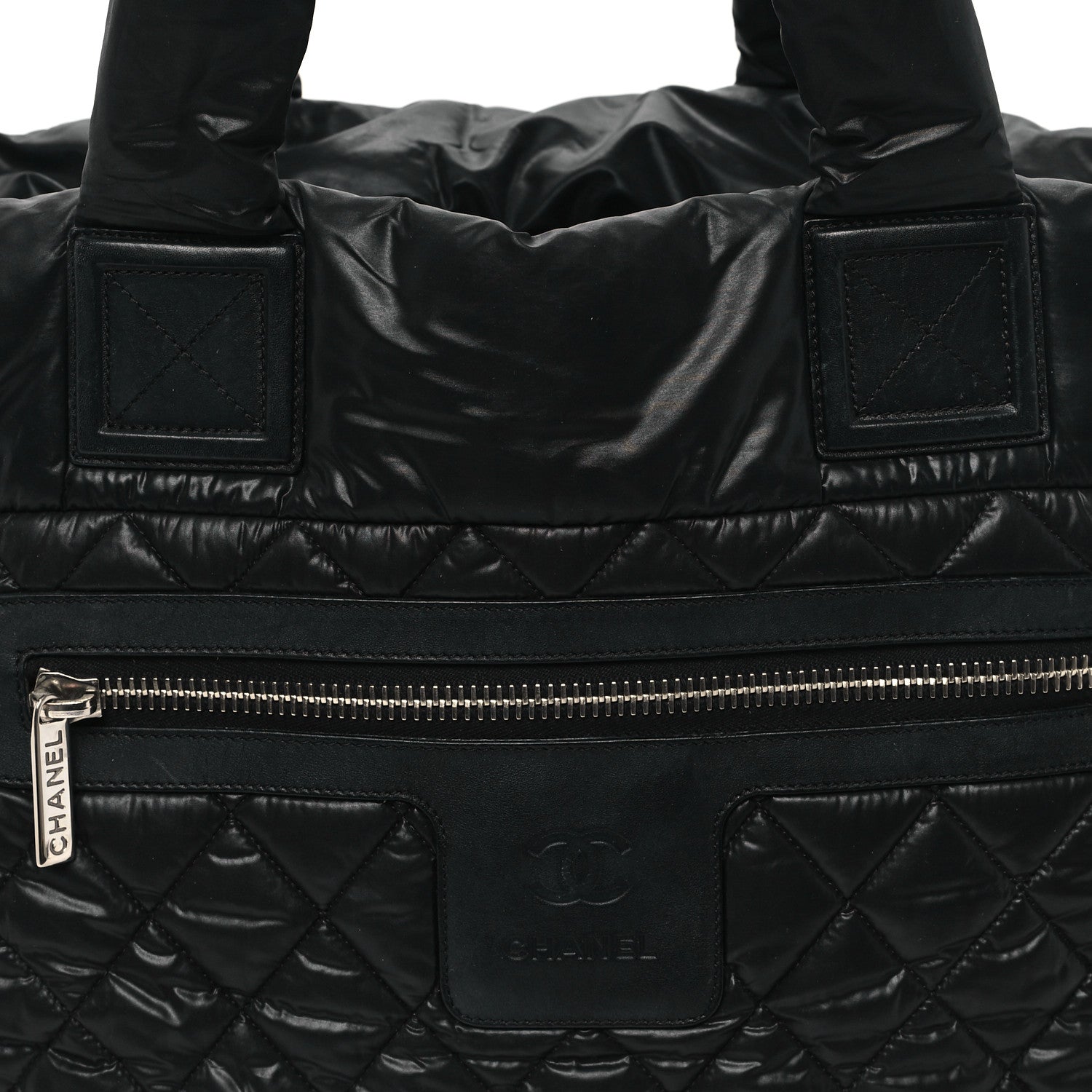 Chanel Nylon Quilted Large Coco Cocoon Tote Black 8 of 14