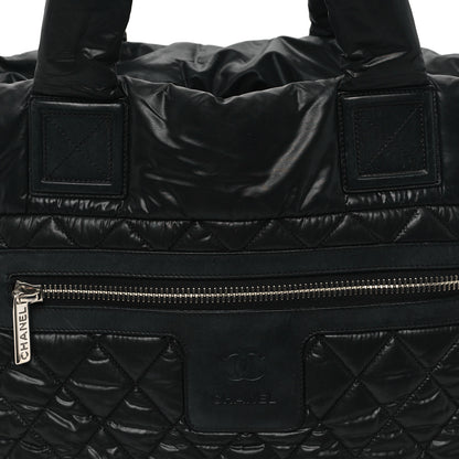 Chanel Nylon Quilted Large Coco Cocoon Tote Black 8 of 14