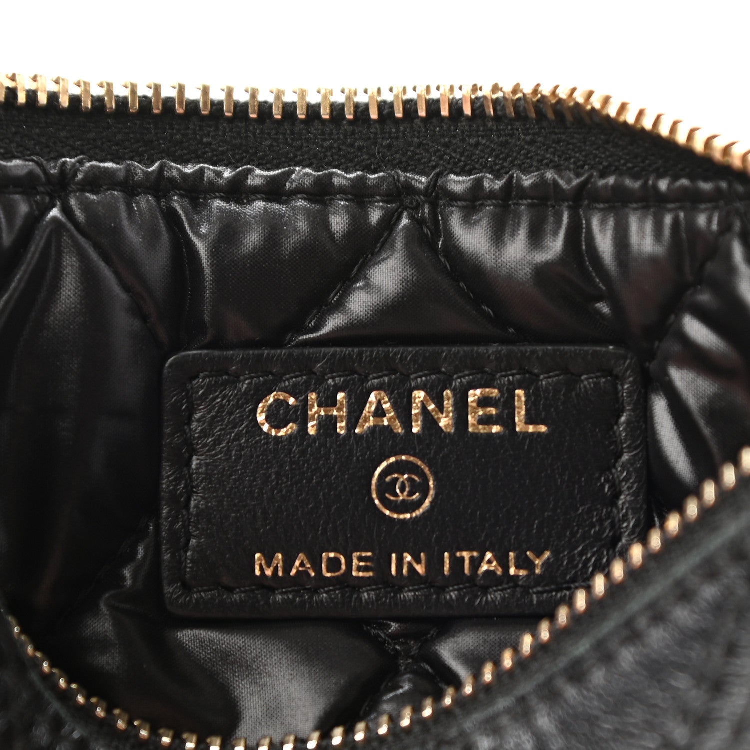 Chanel Lambskin Stitched Small Cosmetic Case Black 6 of 9