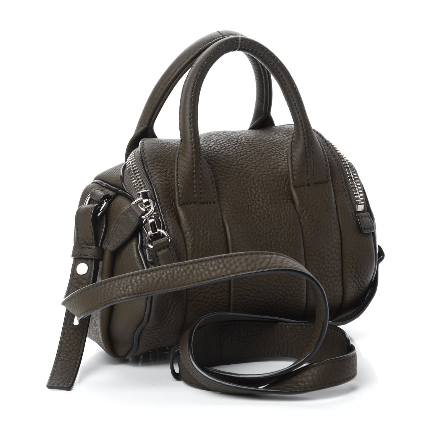 Pebbled Calfskin Mini Rockie Matte Khaki Green Rhodium Hardware
