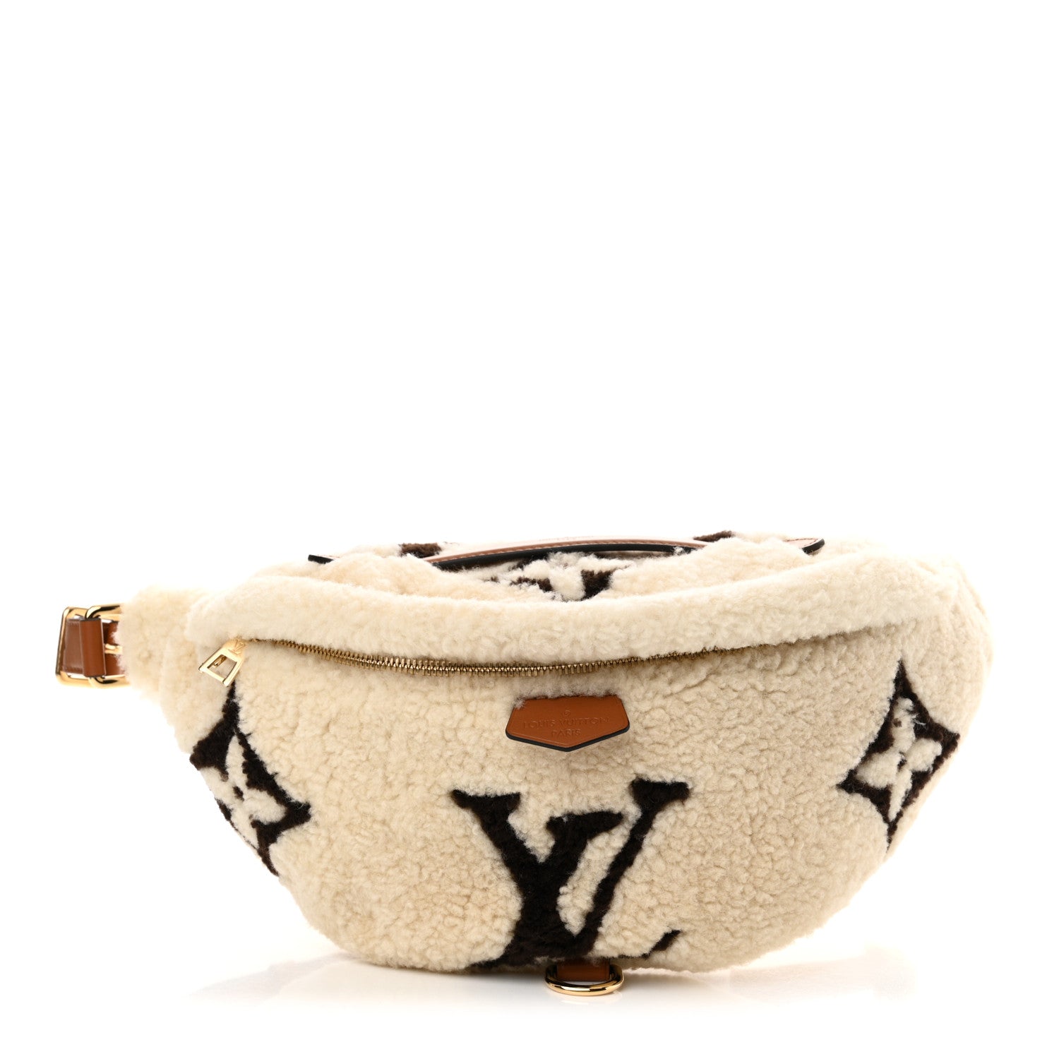 Louis Vuitton Shearling Monogram LV Ski Bumbag Cream Brown 1 of 10