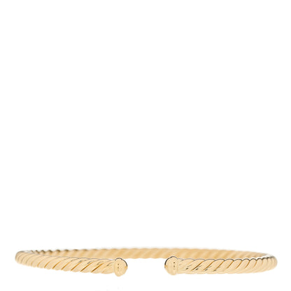 David Yurman 18K Yellow Gold 4mm Cablespira Bracelet 1 of 3