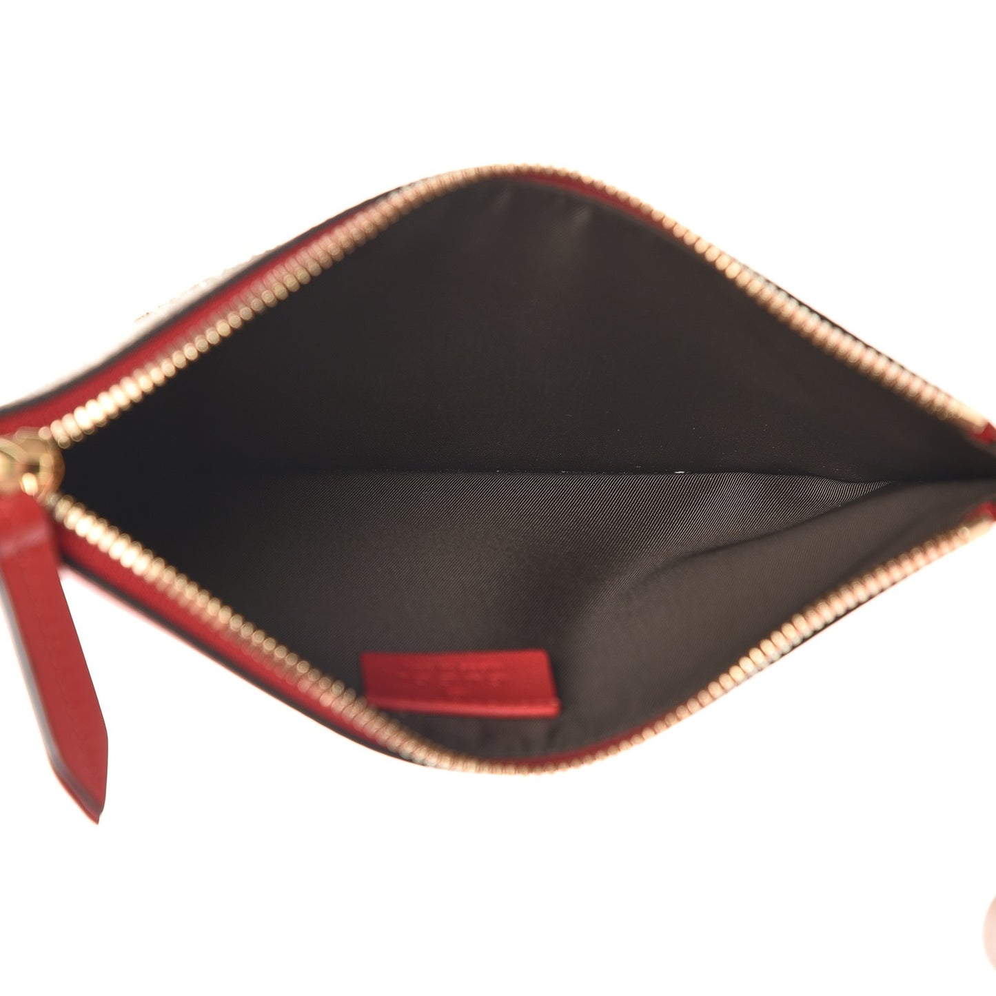 GG Supreme Monogram Merveilles Lips Zip Pouch Hibiscus Red