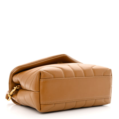 Saint Laurent Calfskin Y Quilted Monogram Toy Loulou Crossbody Bag Dark Natural 4 of 10