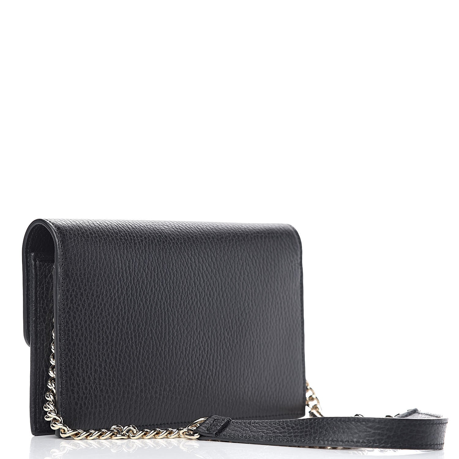 Gucci Dollar Calfskin Interlocking G Chain Wallet Black 3 of 10
