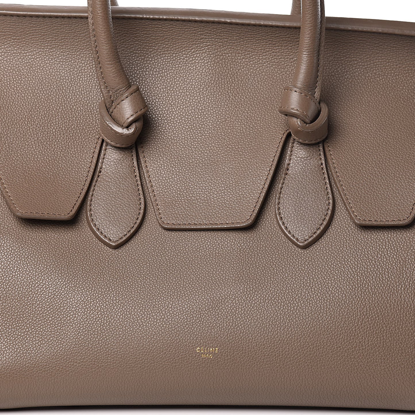 Crisped Calfskin Medium Tie Knot Tote Taupe