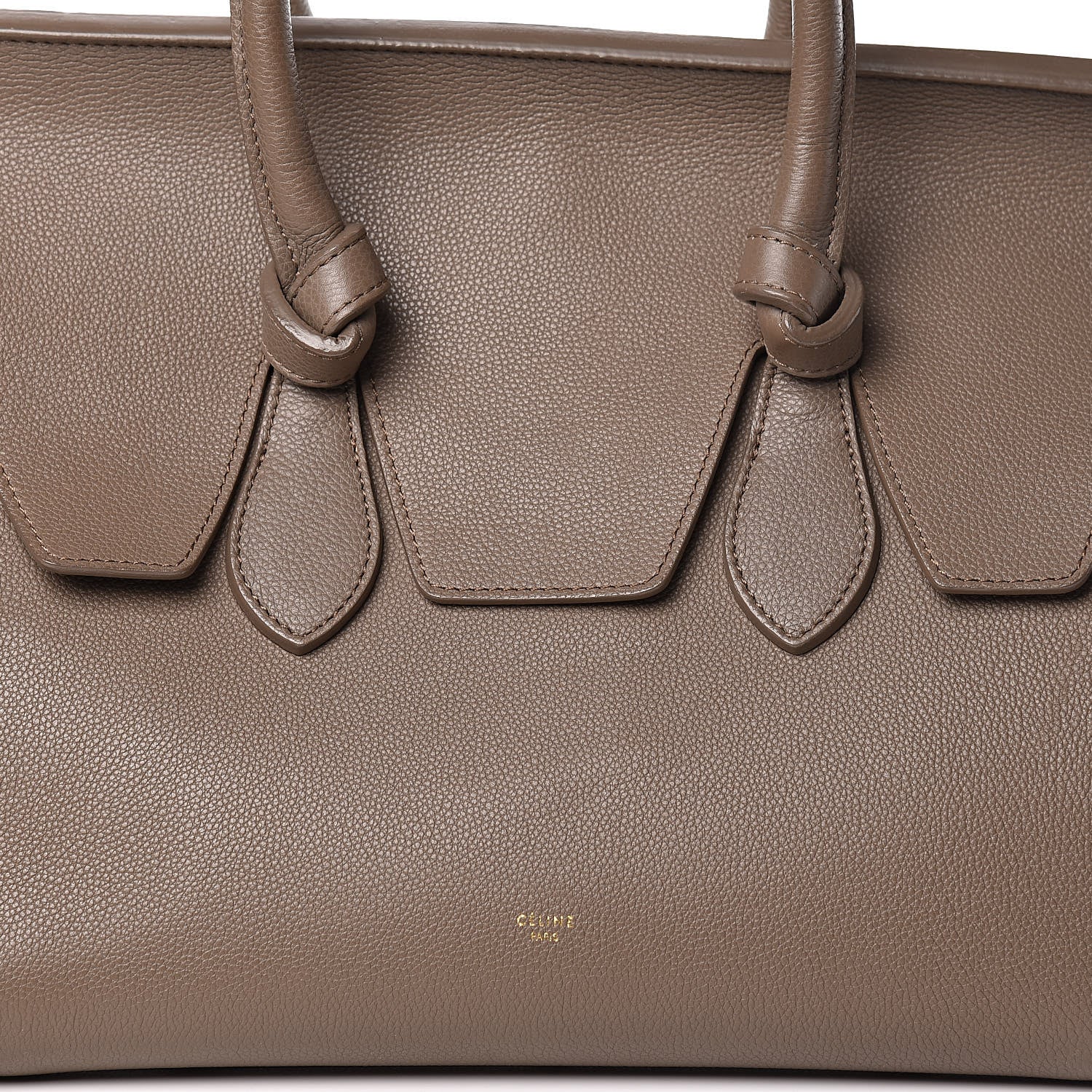 Celine Crisped Calfskin Medium Tie Knot Tote Taupe 24 of 31