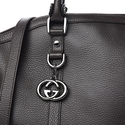 Gucci Calfskin Medium GG Charm Convertible Dome Satchel Dark Brown 9 of 9