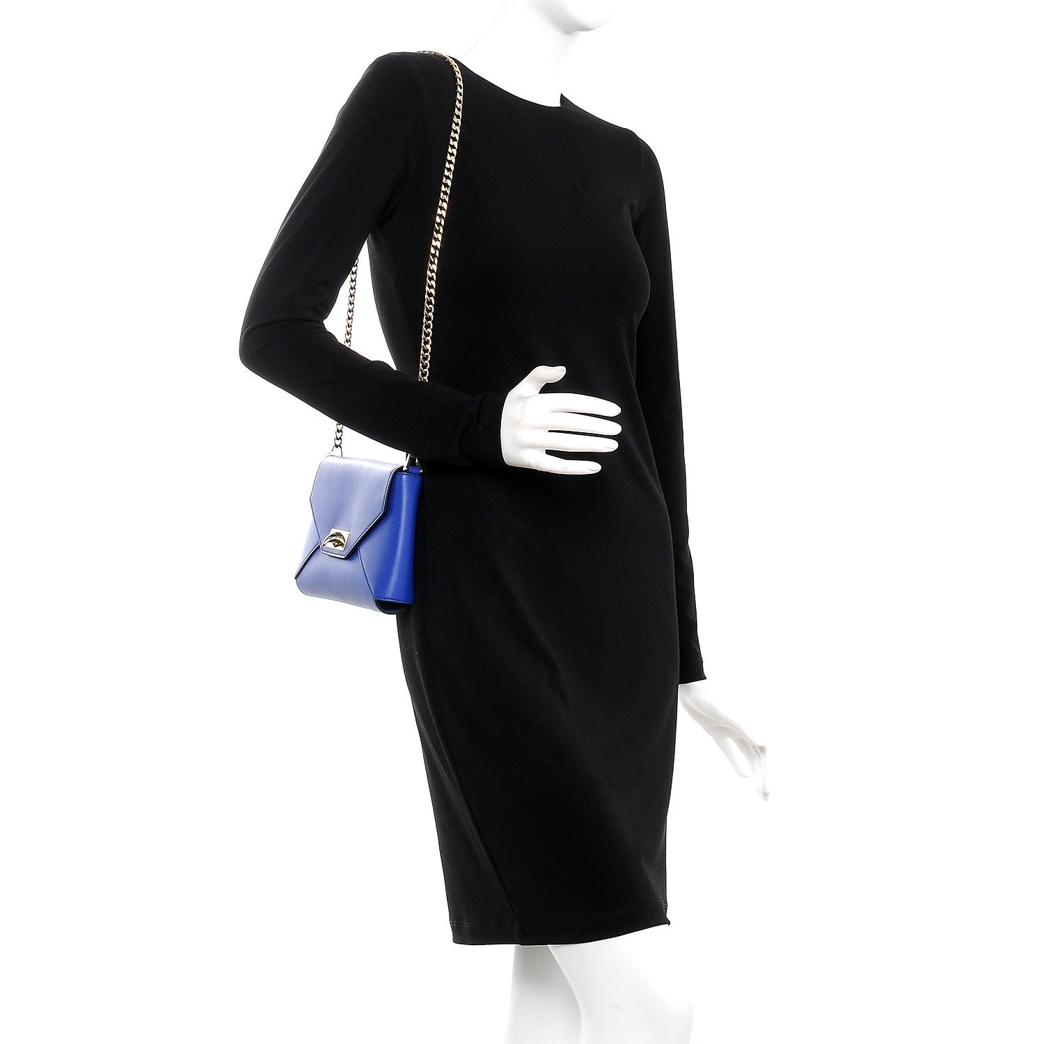 Givenchy Lambskin Medium Shark Lock Envelope Shoulder Bag Blue 2 of 9